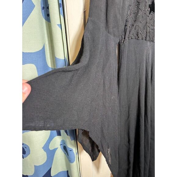 Eternal Love Tunic Mini Dress Large Black Goth Whimsygoth Vamp Witchy Celestial - Picture 4 of 5